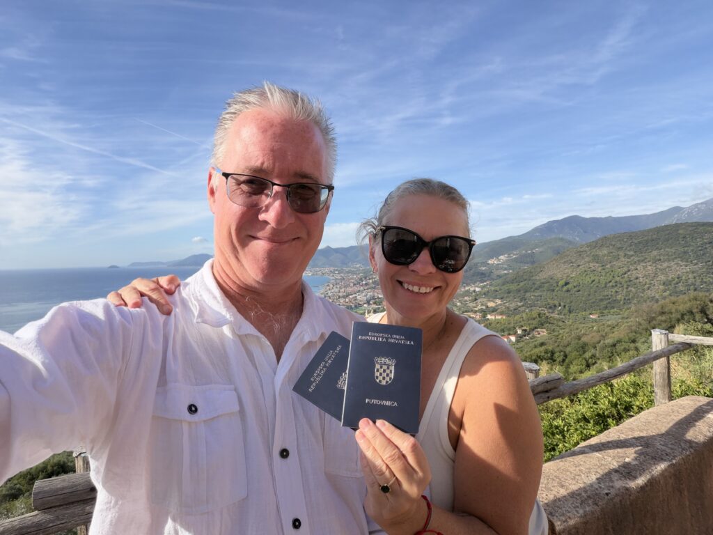 Salona Consulting clients Brooke & Jim with their Croatian Passports