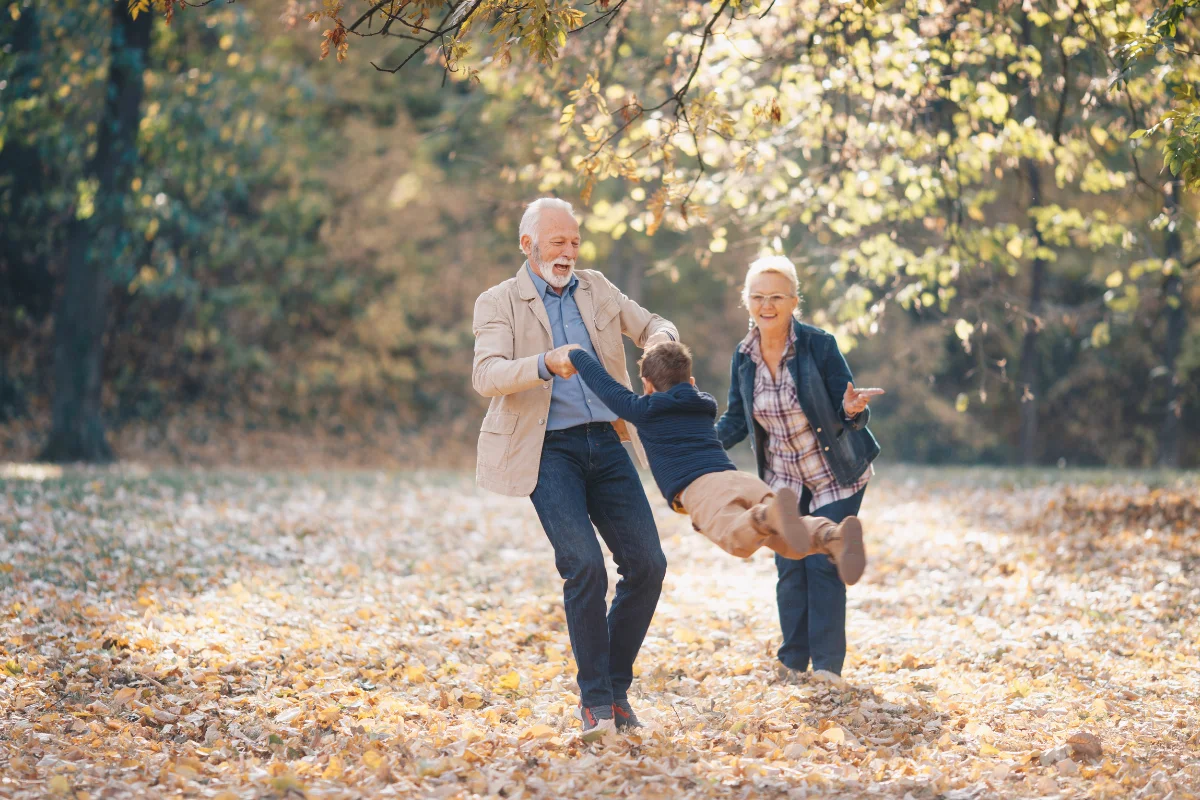 Croatian grandparents with grandson.