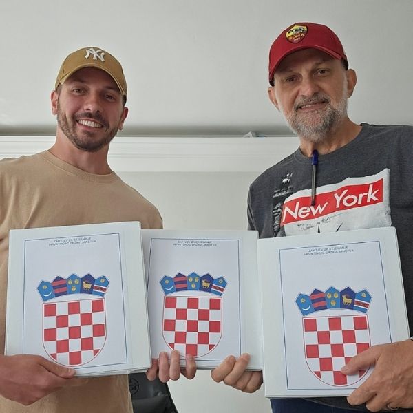Salona Consulting clients Lucas & Alexandre with Croatian Citizenship application binders